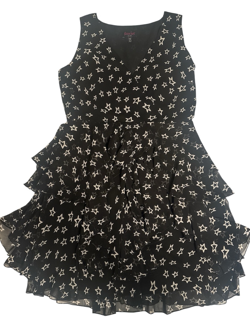 EUC Patricia Field Black Star Dress with multi layers and side zipper